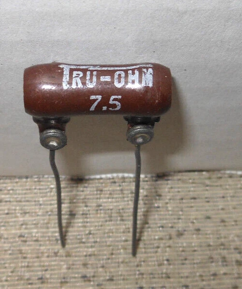 Tru-Ohm 7.5 Ohm 12W 5% Wirewound Power Resistor Axial Wire Lead Ceramic Case NEW