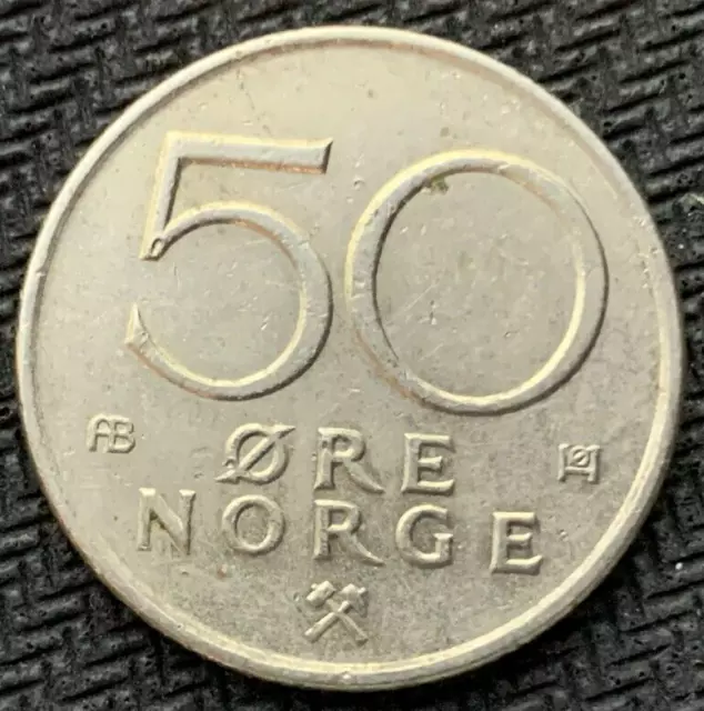 1976 Norway 50 Ore Coin AU  ( Watch for offer )  #K2020