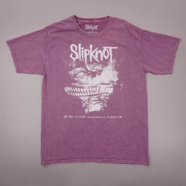 Slipknot Vol 3 Subliminal Verses Washed T Shirt Official Merch Mens XL Maroon
