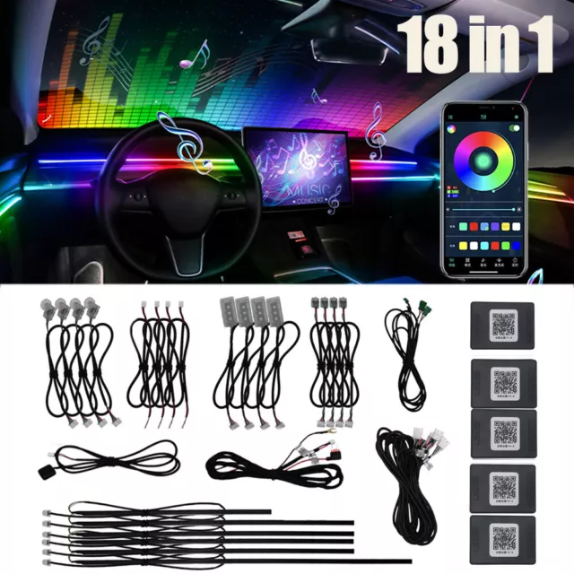 Car Interior RGB LED Bead Symphony Dream Color Light Fiber Optic Ambient Lights