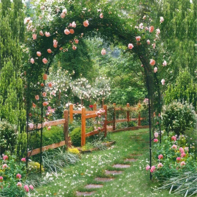 Rustproof Metal Garden Patio Arch Rose Arbour Archway Climbing Plant Trellis UK