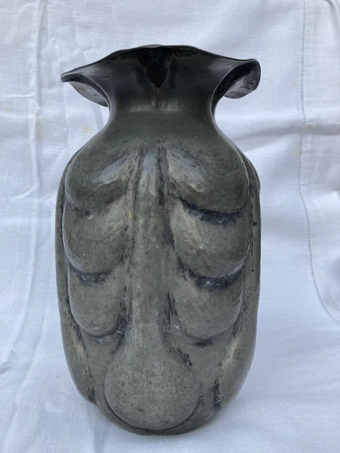 Vase Corolle En Dinanderie D'étain Martelé – Jean Goardère – Argenté