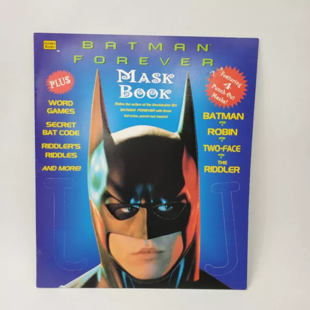 Batman Forever Childrens Mask Book Punch-Out 4 Masks + Activities New Gift 1995