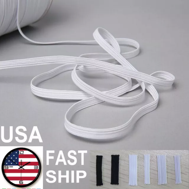 10 Yards Mask Elastic Band 1/5" 5mm & 1/8" 3mm Width Sewing Trim String DIY