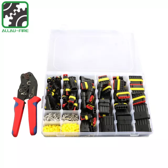 708Pcs 1-6 Pin Car Automotive Waterproof Electrical Wire Connector Plug Kit Set