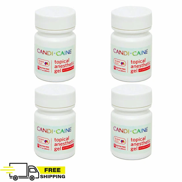 4x Dental Topical Anesthetic Gel 20% Benzocaine 1oz Jar Bubblegum Made in USA