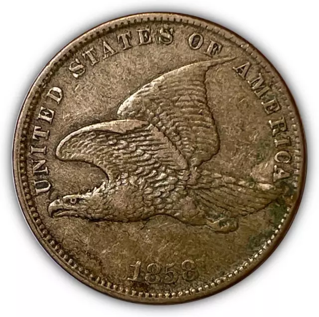 1858 SL Small Letters Flying Eagle Cent Choice Extremely Fine XF+ Coin #4738