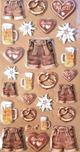 Soft Sticker Bierfest Oktoberfest  Lederhose  Brezel  Herz Aufkleber günstig Neu