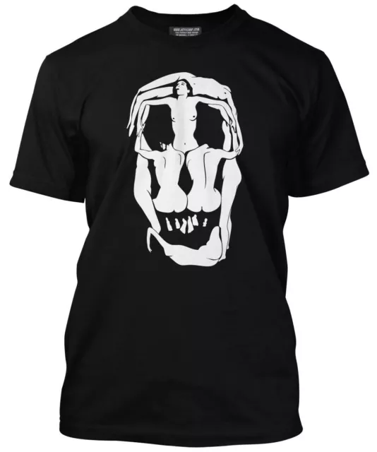 Dali Skull Mens Black T-Shirt Salvador Dali Classic tablaeu Art Print NEW