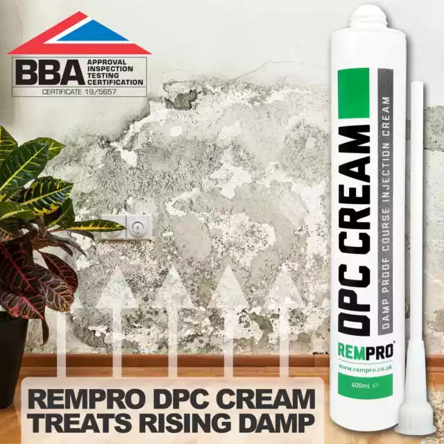 Rempro 10 x BBA Damp Proofing Course Cream DPC Wall Injection Treatment Control 3