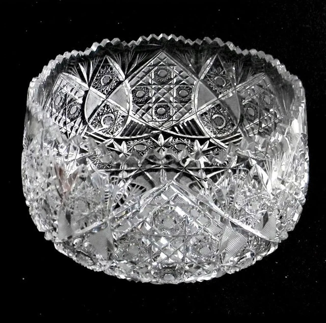 Hawkes Gravic clear crystal LARGE bowl with sawtooth rim