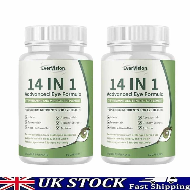 2X EVERVISION 14 in 1 Advanced Eye Formula Vision Protection Pill Eye ...