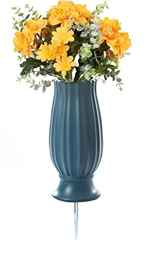 Cemetery Vases with Spikes,Grave Vases for Cemetery with Metal Spikes and