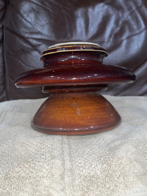 Large Brown Porcelain Insulator ( Great Condition )
