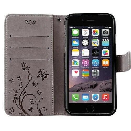 IPHONE Étui Portable pour Téléphone Etui Coque Fleurs Rabattable Livre Housse 10