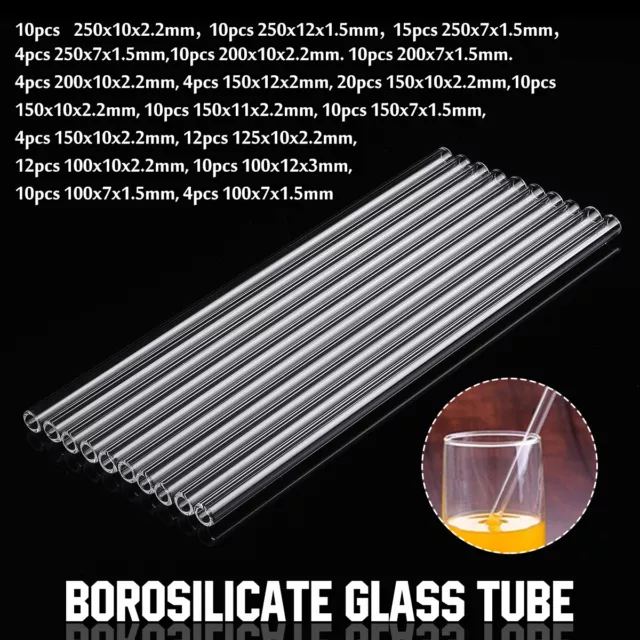 4-20Pcs 100-250mm Thick Wall Borosilicate Glass Tube Pyrex Blowing Tubing Lab