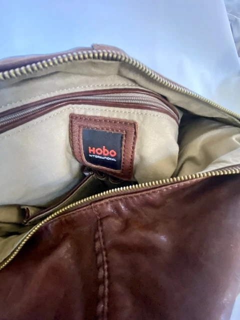 HOBO International Brown Buttery Soft Leather Large Tote/Shoulder Bag Tassel EUC 8