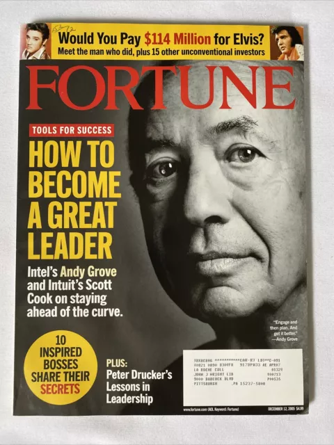 2005 Dicembre 12 Fortune Rivista How Qualcuno Could Di Comprato Elvis (MH628)