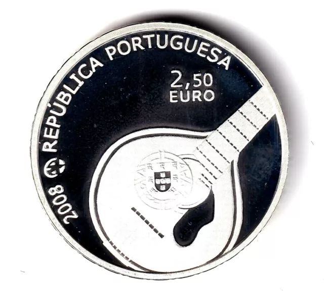 AV-VD Portugal 2008 2,50 Euro Fado 925er Silber PP AX7