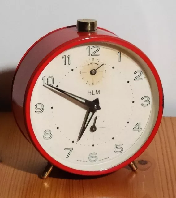 Mechanischer HLM Wecker Uhr vintage alarm clock made in Germany  shabby chic