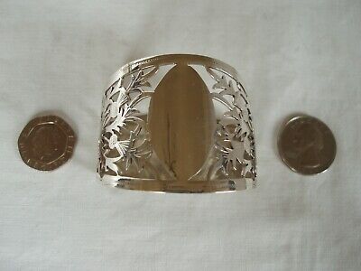 Pierced Thistle Napkin Ring Edwardian Sterling Silver Sheffield 1914