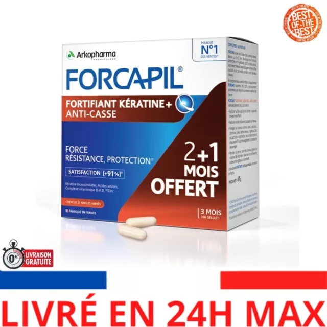 Arkopharma Forcapil Fortifiant Kératine+ Programme 3 mois 120 + 60 Gélules Haute