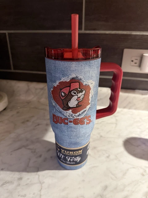 Bicchiere Termico Buc-ee's Tiki 1,18 L - Acciaio Inox Isolato A Doppia Parete, Manico Ergonomico, Per Bevande Calde E Fredde, Design Leopardato