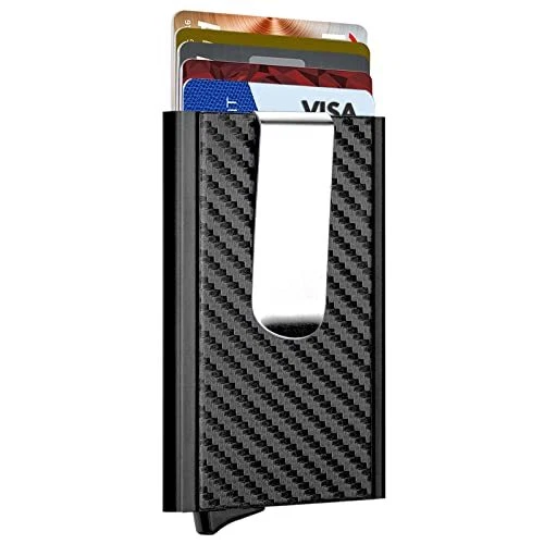 Minimalist Stealth Wallet for Men - Pop Up Men Wallet with Money Clip - Leathern