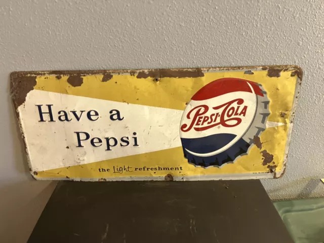 Original Vintage 1956 Pepsi Sign