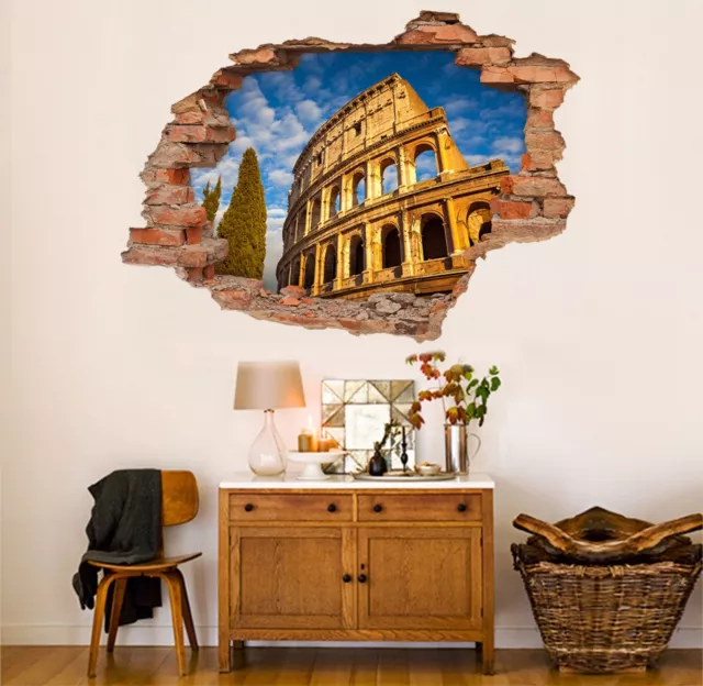 3D Colosseum 76 Wall Murals Stickers Decal breakthrough AJ WALLPAPER AU Lemon