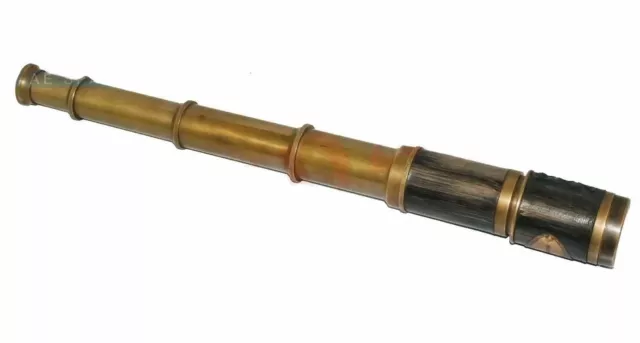 18&apos;&apos; Handheld Brass Nautical Telescope Sleek Collectible