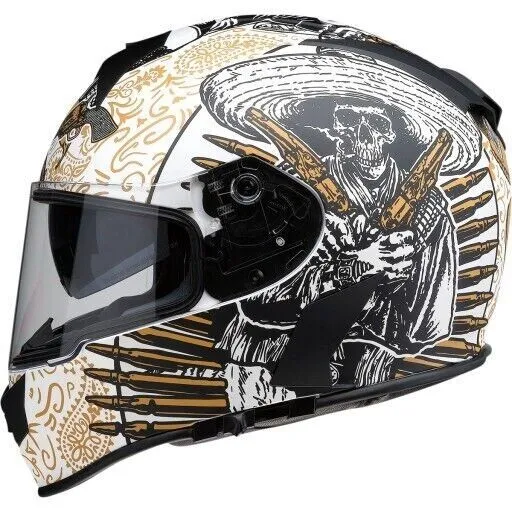 Z1R Warrant Full Face Motorcycle Helmet DOT & ECE - Sombrero White/Gold XXL