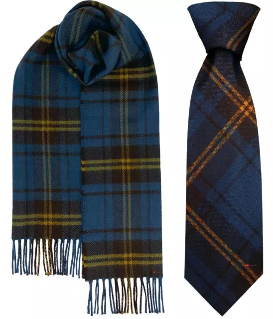 Mens Scarf & Tie Gift Set Irish County Sligo Tartan Plaid