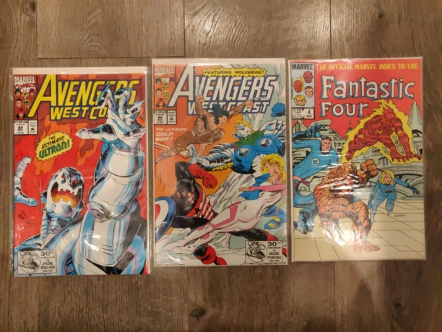 Lot of Avengers West Coast #88 & #89 and fantastic four #4 comics marvel