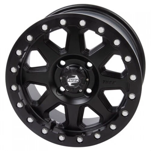 4/137 Tusk Uinta Beadlock Wheel 14x7 5.0 + 2.0 Matte Black 201-207-0003