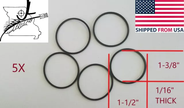 5x #028 Square O-Rings 1-3/8" ID X 1-1/2" OD X 1/16" CS  Buna-N Oring Nitrile