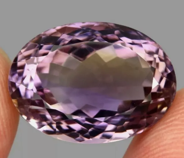 Clean 17.65 ct 18x13mm Oval Faceted Cut Natural Purple Yellow Ametrine Unheated