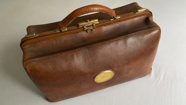 Antike ARZT TASCHE / DOKTOR KOFFER - ECHT LEDER, Nachlass