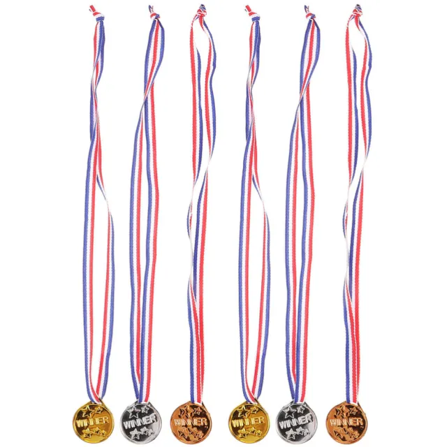 6pcs Competition Award Medal Hanging Sports Meeting Award Medal Round Medal