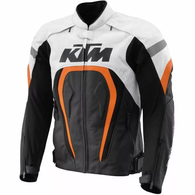 KTM Biker Motorbike Leather Jacket Men Motorcycle Racing Jacket50-52-54-56-58-60