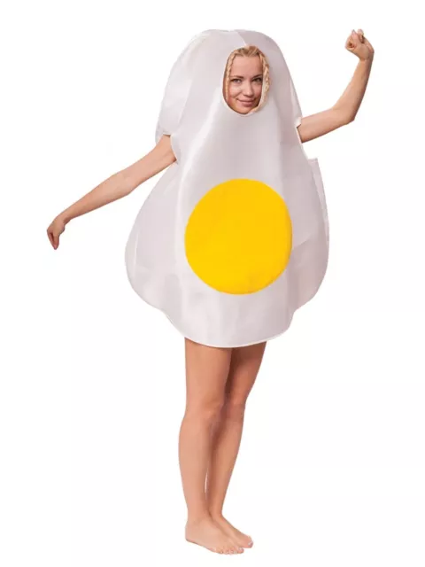 Bristol Novelty AC401 Unisex   1 Piece   White Size-14 Years and up Fried Egg Co