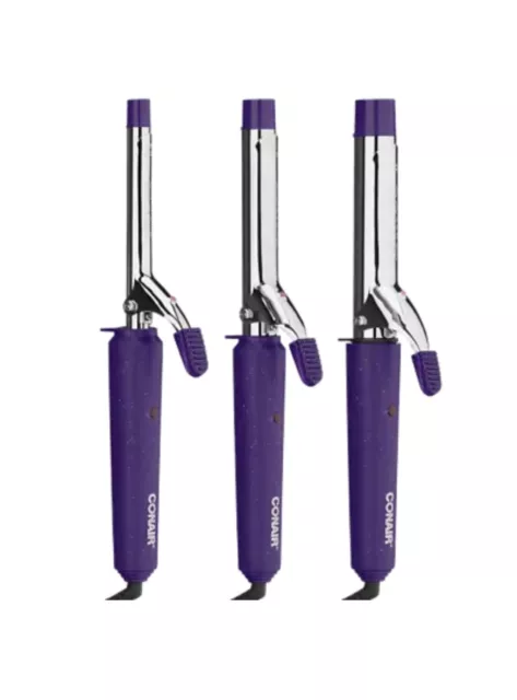 Conair CB433W2N Supreme Curling Iron Combo Pack 1/2-inch 3/4-inch & 1-inch  NEW