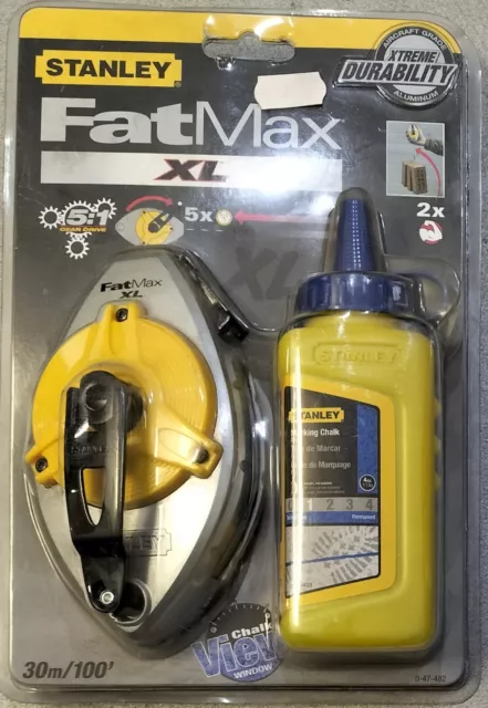 Set Tracciatore A Filo 30 MT In Alluminio Stanley Fatmax + 115gr. Polvere Blu