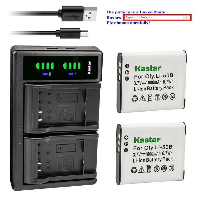 Kastar Battery LTD2 Charger for Kodak LB-050 LB-052 & PixPro FZ151 Pixpro FZ201