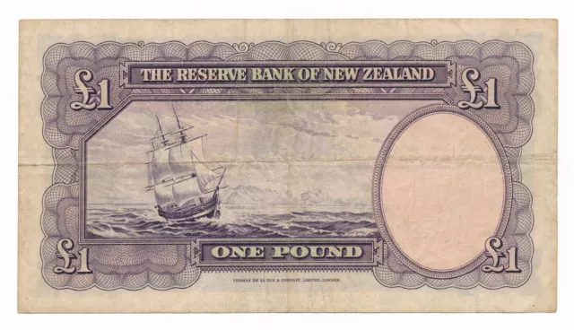 New Zealand NZ One Pound T. P. Hanna ND (1940-1955) P. 159a aVF note 2