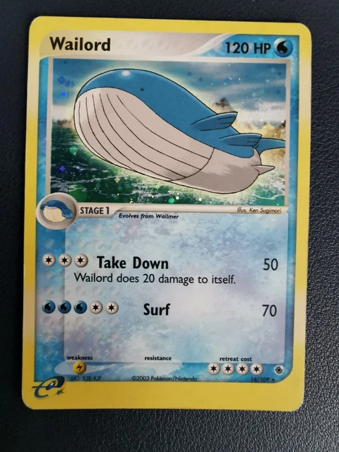 Pokemon Card Wailord 14/109 EX Ruby & Sapphire Holo Rare