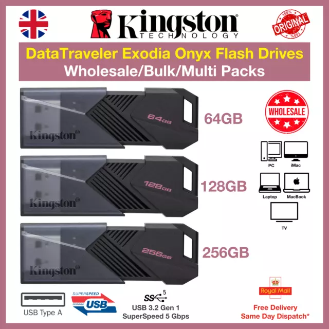 Kingston DataTraveler Exodia Onyx 64/128/256 GB Wholesale, Bulk, Multi Packs Lot