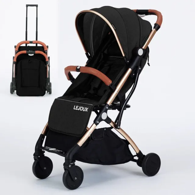 Baby Stroller Lightweight and Foldable Travel Pram Lejoux TR18 COLOUR BLACK