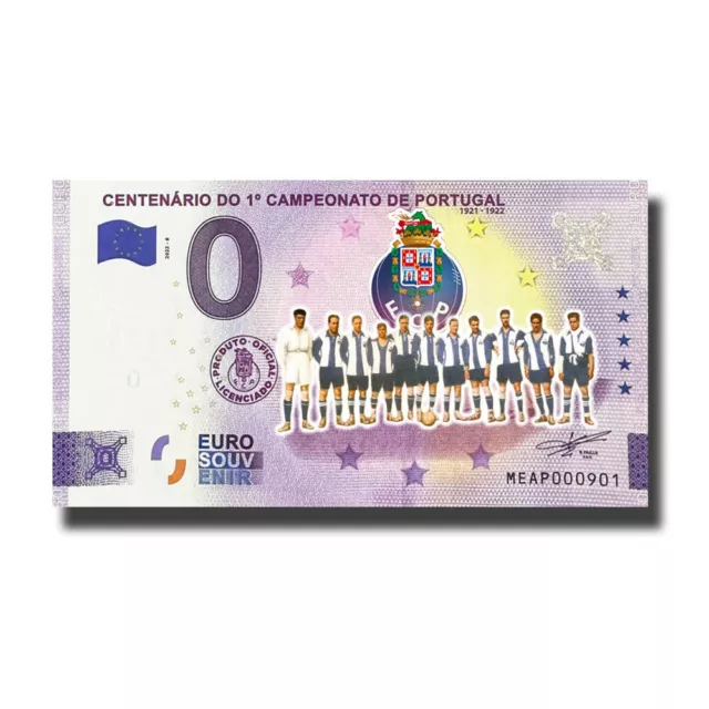 Billete de 0 euros recuerdo centenario do 1 Campeonato de Portugal color PEAP 2022