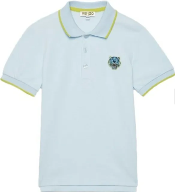 Light Blue Kenzo Polo Shirt with Yellow kids 14a fits woman UK 10 RRP £55
